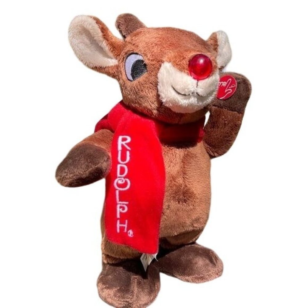 Rudolph Red Nosed Reindeer DanDee Sing Dance Light 12 inch Christmas Holiday VTG